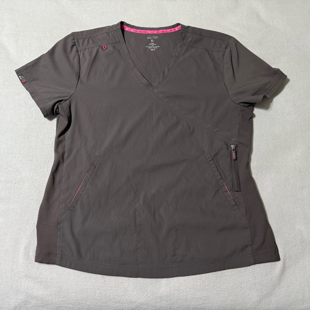 Brown Short Sleeve Women's Scrub Top